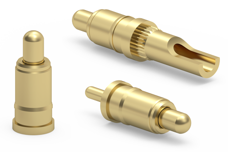 High Current, Small-Scale Spring-Loaded Pins