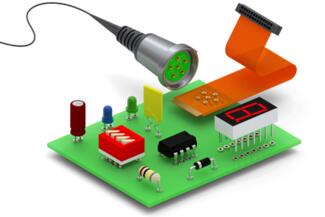 PIN Receptacles shown in a PC Board